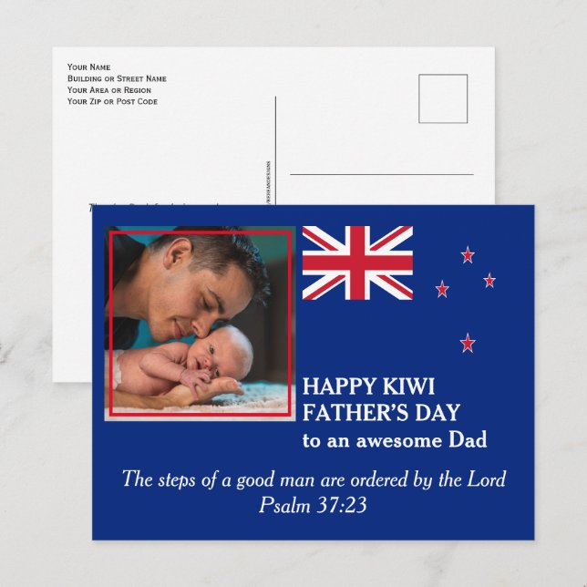 Carte Postale Fête des pères AWESOME DAD Nouvelle-Zélande (Devant / Derrière)