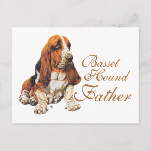 Carte Postale Fête des pères Basset Hound