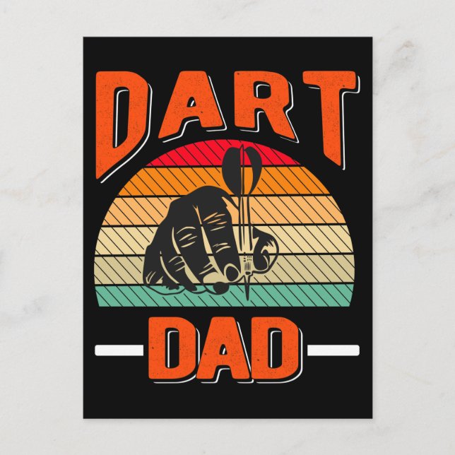 Carte Postale Fête des pères Dart Papa Dartboard (Devant)
