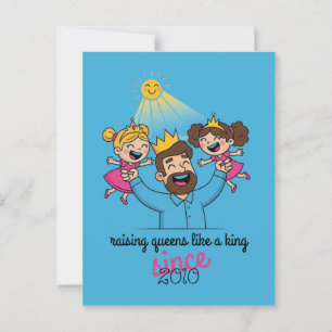 Carte Postale Fête des Pères : Élever des Reines Comme un Roi