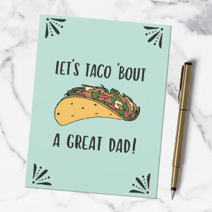 Carte Postale Fête des pères Grand Papa Drôle Taco Pun Citation