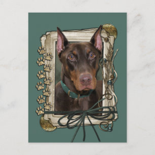 Carte Postale Fête des pères - Poches de pierre - Doberman - Rou