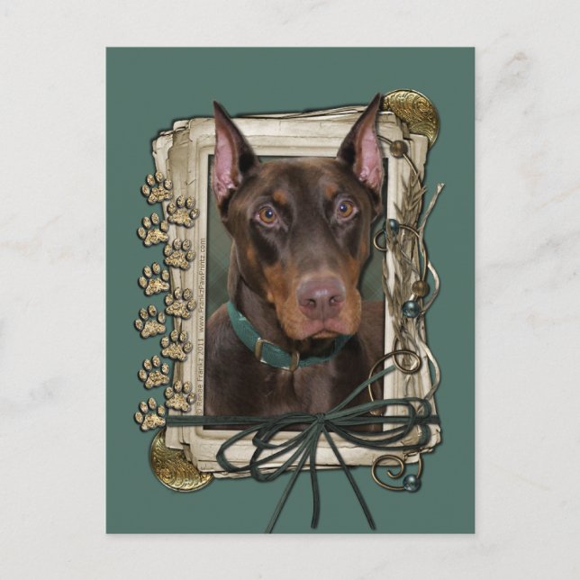 Carte Postale Fête des pères - Poches de pierre - Doberman - Rou (Devant)