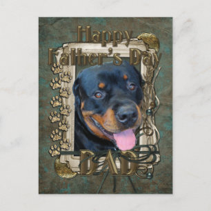 Carte Postale Fête des pères - Poches de pierre - Rottweiler - H
