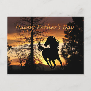 Carte postale fête des pères Wild Horse Sunset Car