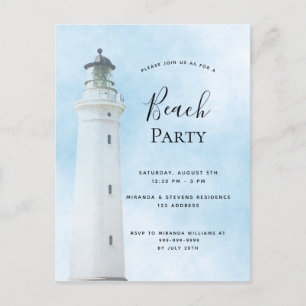 Carte Postale Fête d'été bleu phare