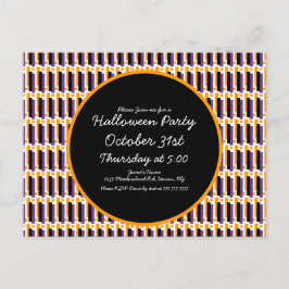 Carte Postale Fête d'Halloween Formes Géométriques Lignes