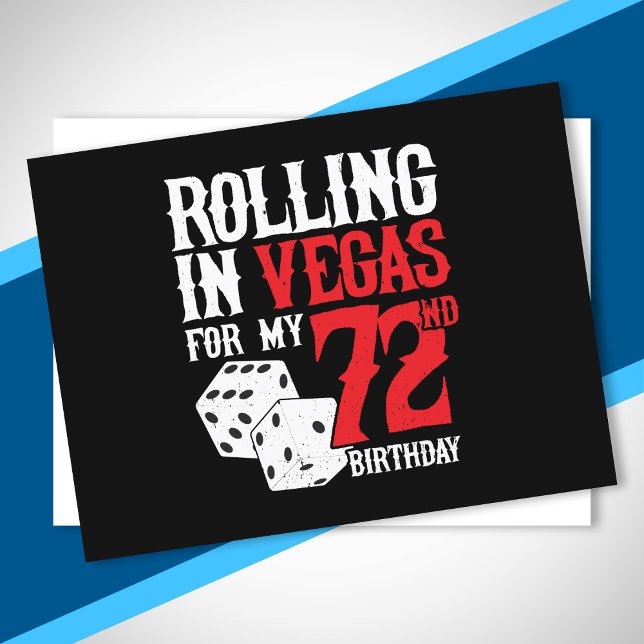 Carte Postale Fête du 72e anniversaire à Las Vegas - En roulant  (Créateur téléchargé)