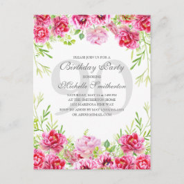 Carte Postale Fête du 90e anniversaire des femmes rose vif