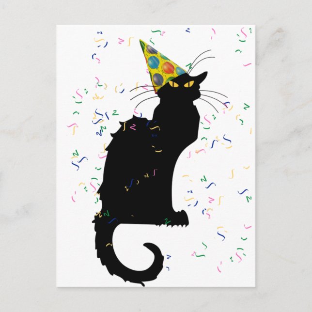 Carte Postale Fête du Casquette du Conversation Noir Party Confe (Devant)