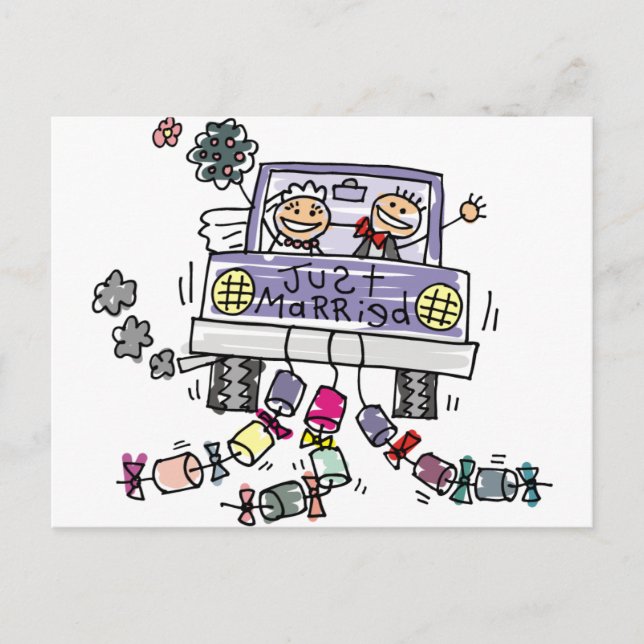 Carte Postale Fête Du Mariage Marié Et Marié (Devant)