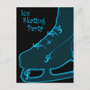 Carte Postale fête du patinage sur glace invitation paisley