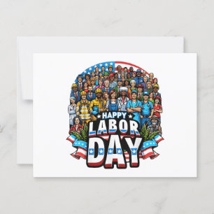 Carte Postale Fête du Travail amusante Bonne Fête du Travail Amé