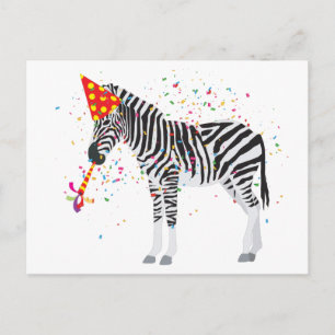 Carte Postale Fête du Zèbre - Animaux faisant la fête