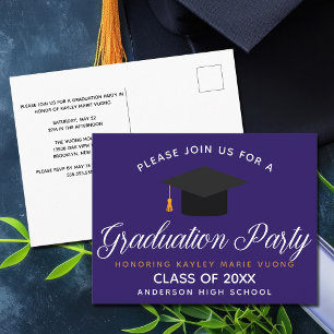 Carte Postale Fête personnalisée de la promotion 2023 en violet