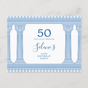 Carte Postale Fête pour un 50e anniversaire avec temple grec de 