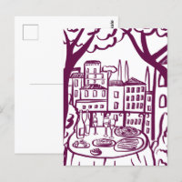 Fête sur la terrasse Ville fantaisiste dessinée à