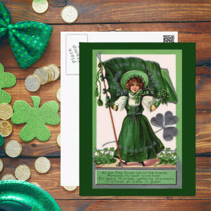 Carte Postale Fête vintage de la Saint Patrick Erin Go Bragh