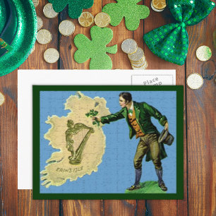 Carte Postale Fête vintage de la Saint Patrick Erin's Isle Two