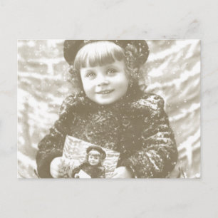Carte Postale Fête vintage Française de Photo Girl