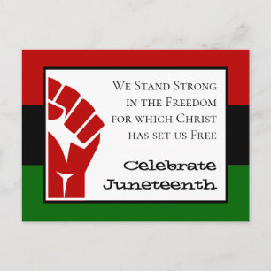 Carte Postale FÊTER JUNETEENTH Power Fist Texte personnalisable