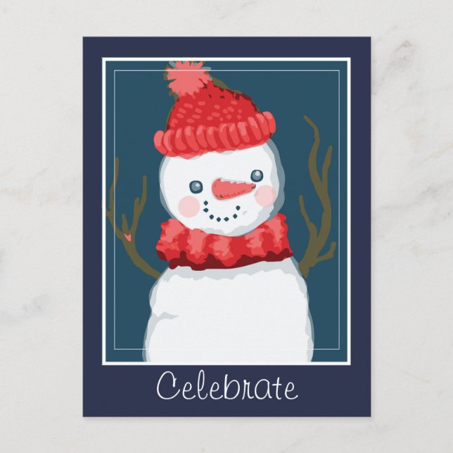 Carte Postale Fêter les fêtes Snowman (Devant)