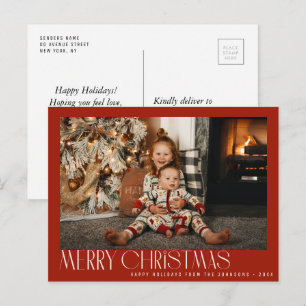 Carte Postale Fêtes de noël minimes et tendance