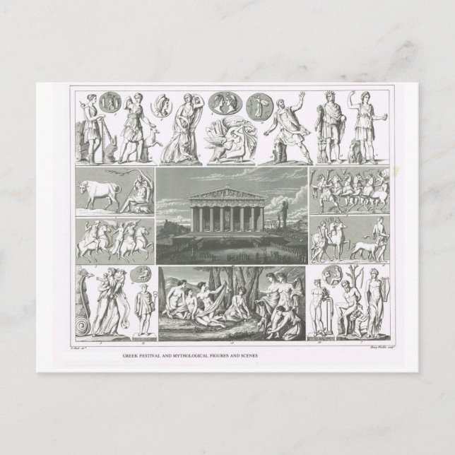 Carte Postale Fêtes grecques et mythologie (Devant)