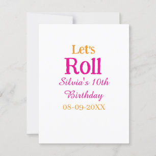 Carte Postale Fêtons le 10ème anniversaire nom rétro rose