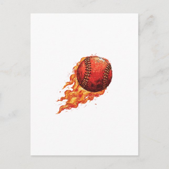 Carte Postale Feu Baseball  (Devant)