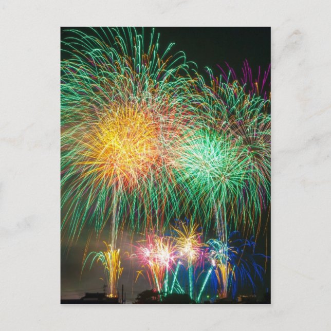 Carte Postale Feu d'artifice coloré (Devant)