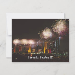 Carte Postale Feu d'artifice, Houston, Texas