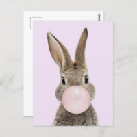 Feu de lapin rose bulle gomme