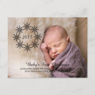 Carte postale Feu de neige en ébène Wreath Holiday