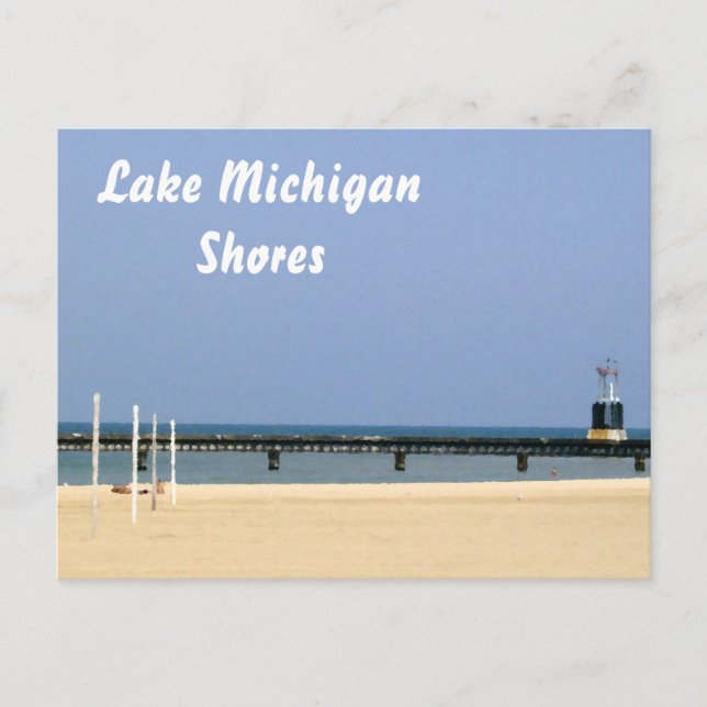 Carte Postale Feu de phare du lac Michigan Shorts (Devant)