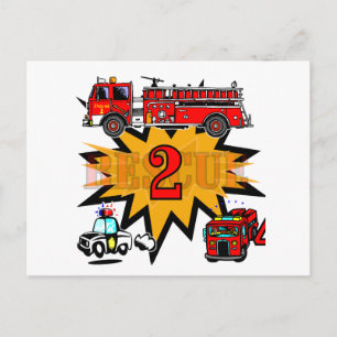Carte Postale Feu et Secourir 2ème Anniversaire Tshirts et cadea