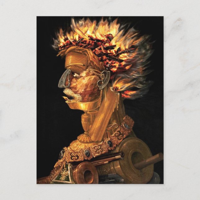 Carte Postale Feu - L'étrange profil d'Arcimboldo (Devant)