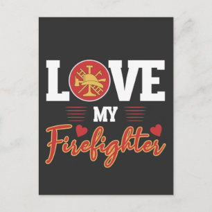 Carte Postale Feu pompier Femme pompier Fille amie Valentines Jo