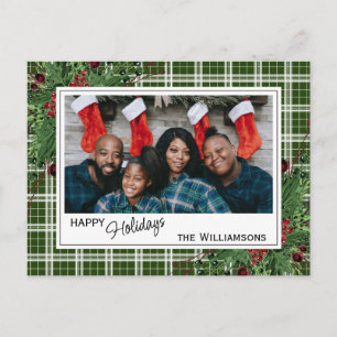 Carte Postale Feuillage botanique des baies vitrées vertes