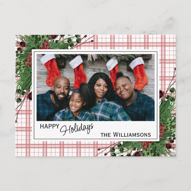 Carte Postale Feuillage botanique des baies vitrées vertes (Devant)