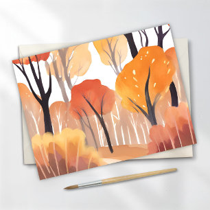 Carte Postale Feuillage d'automne forêt aquarelle feuilles