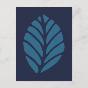 Carte Postale Feuille bleue minimaliste
