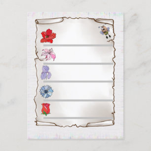 Carte Postale Feuille de fleurs