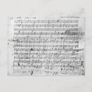 Carte Postale Feuille de score autographe pour l'opus Bagatelle