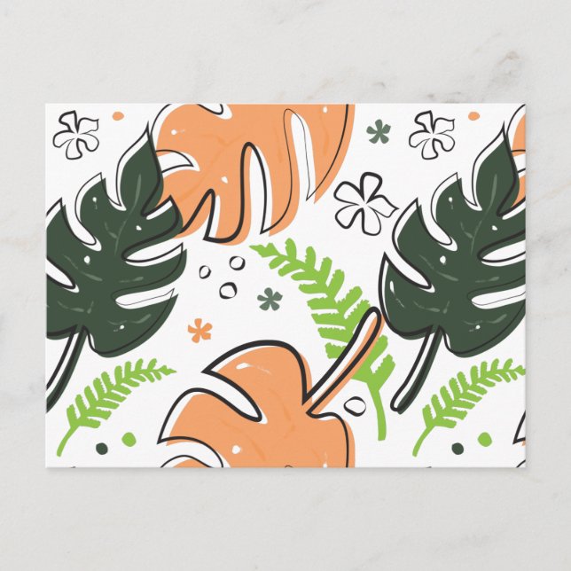 Carte Postale feuille tropical (Devant)