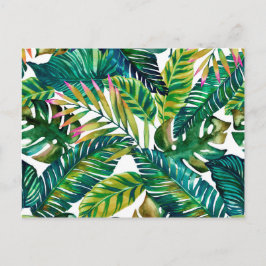 carte postale feuille verte tropicale