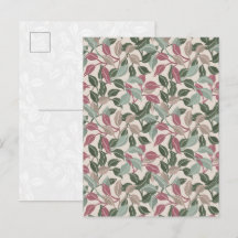 Feuilles Botaniques Vert Sauge Blush Floral Doux