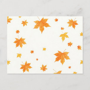 Carte Postale Feuilles d'automne chaudes Aquarelle Érable et chê
