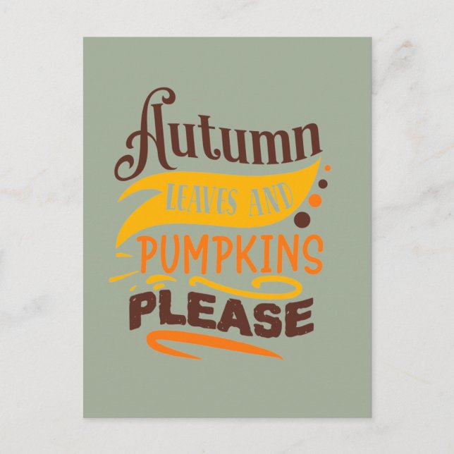 Carte Postale Feuilles d'automne citrouilles s'il vous plaît aut (Devant)