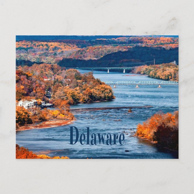 Carte Postale Feuilles d'automne de la rivière Delaware (Devant)